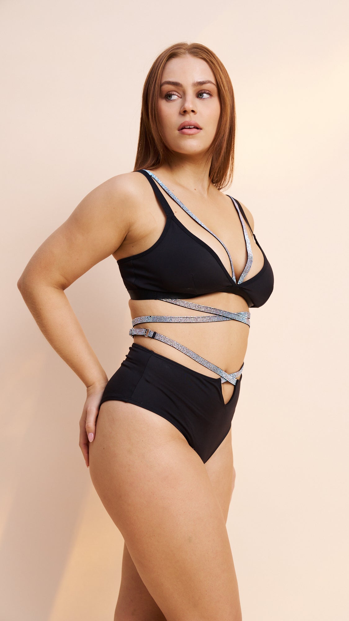 Ivy Diamante Top - Black