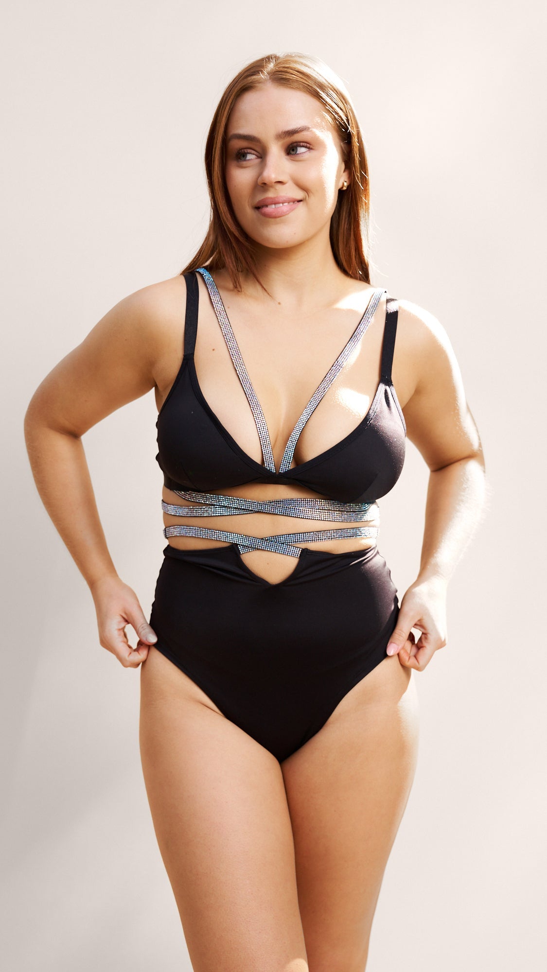 Ivy Diamante Top - Black