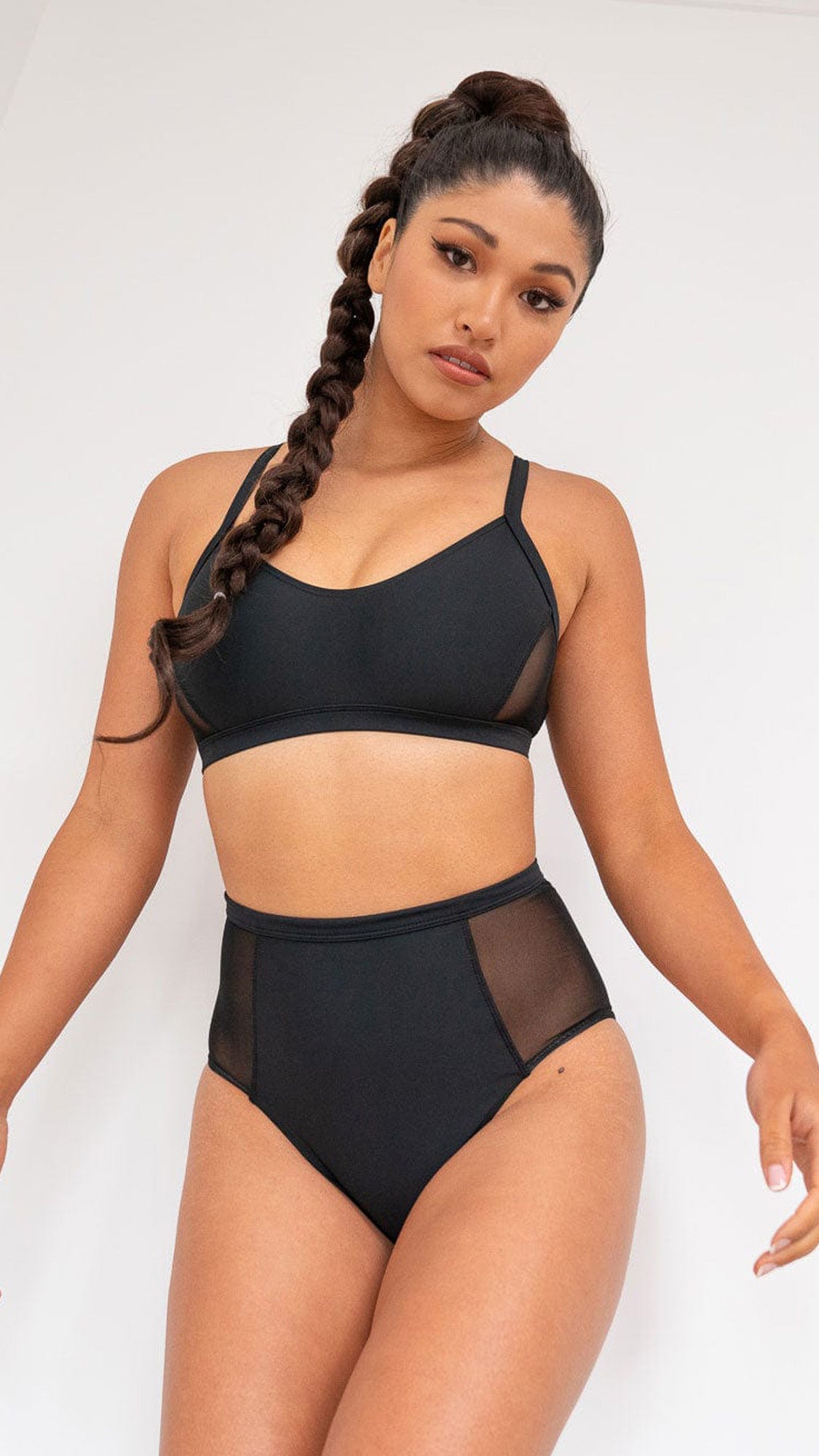 Bellani Mesh Panelled Bottoms - Black