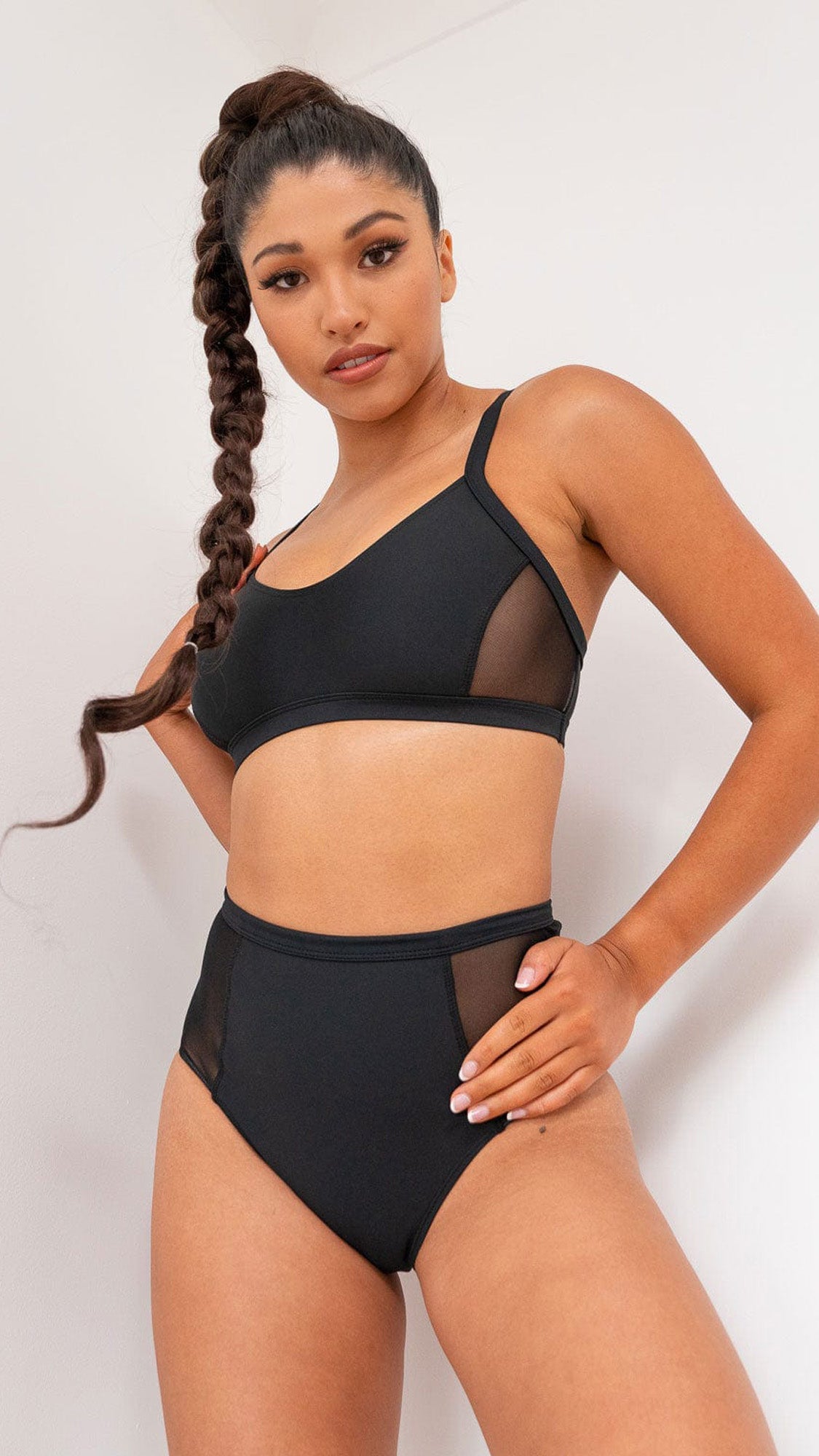 Bellani Mesh Panelled Bottoms - Black