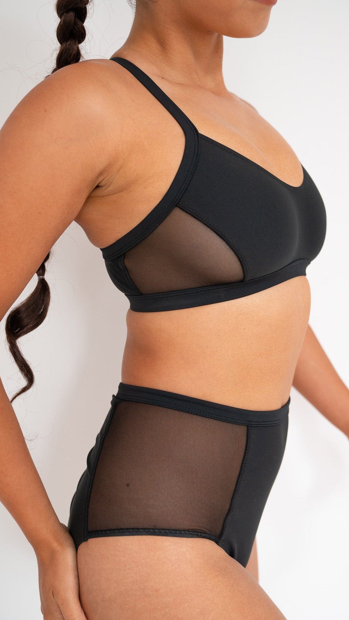 Bellani Mesh Panelled Bottoms - Black
