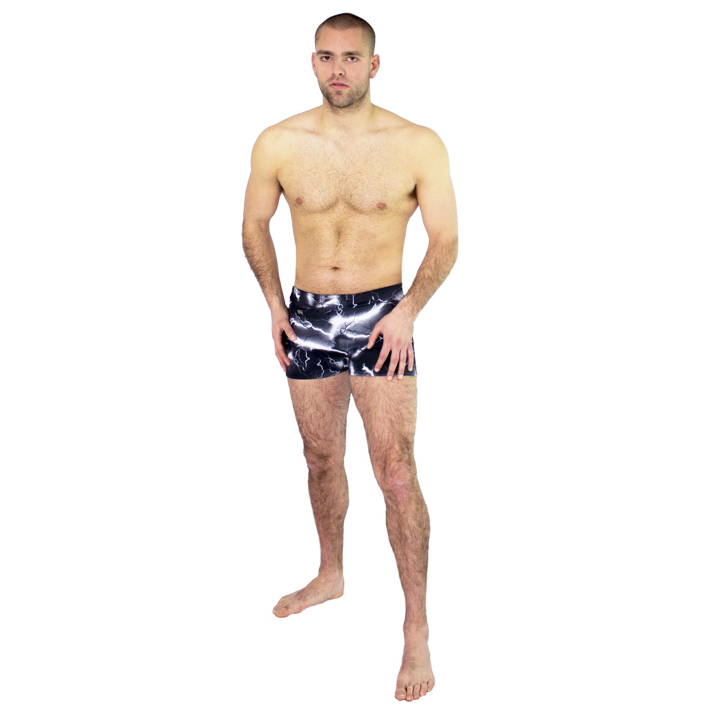 Black Lightning Print Shorts