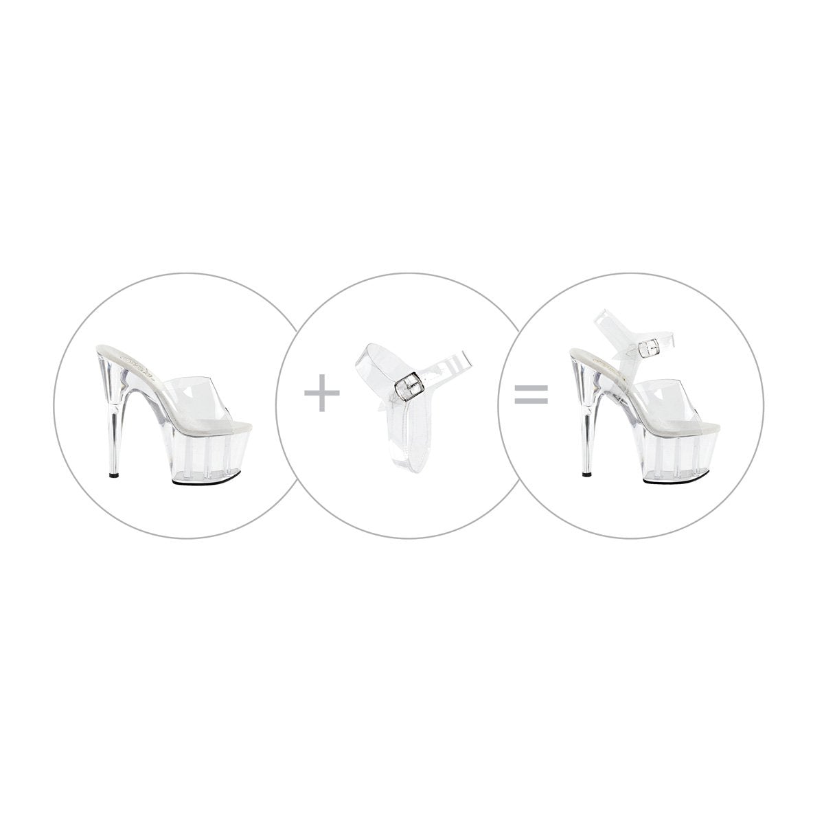 Pleasers Detachable Clear Straps