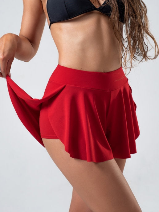 Double Fly Skorts - Red
