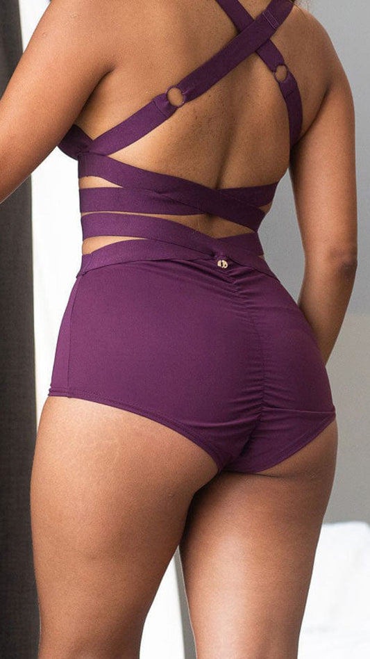 Tara High Waist Bottoms - Mulberry